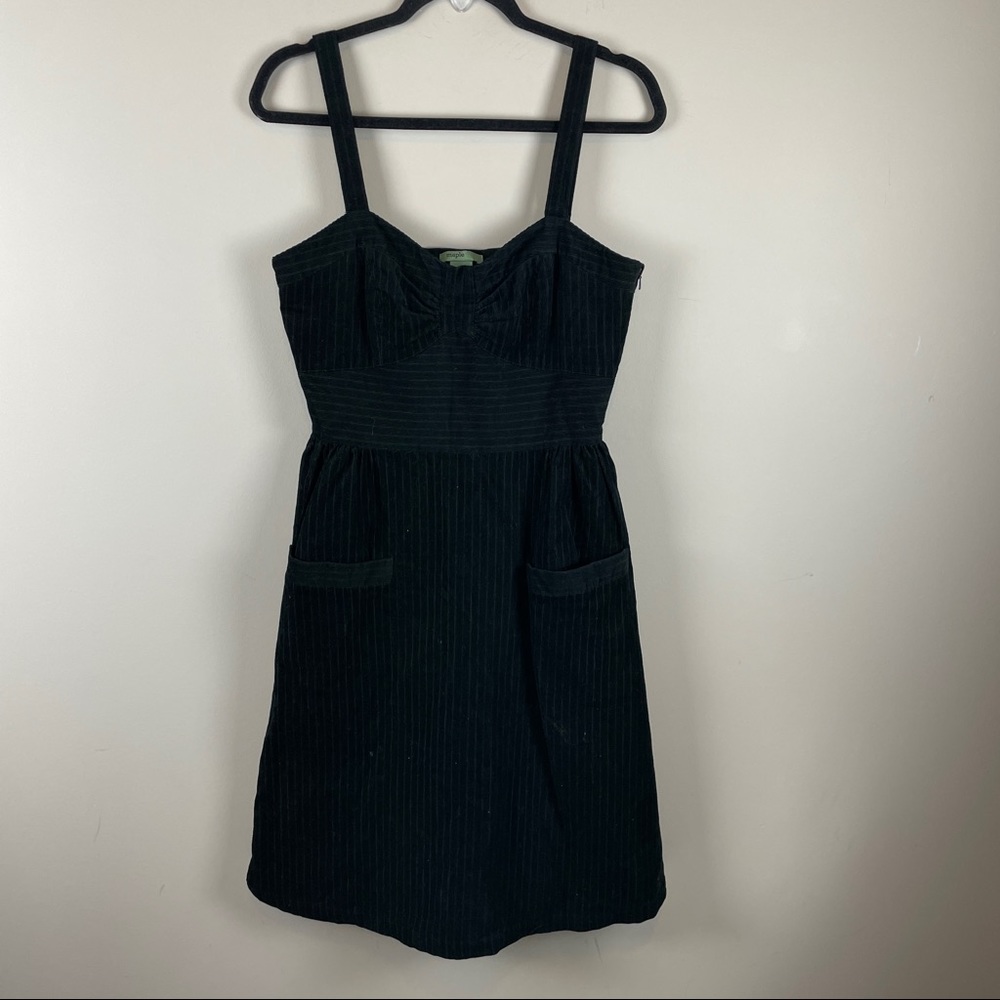 Maple clothing pinstriped corduroy fit and flared pinafore dress size 6